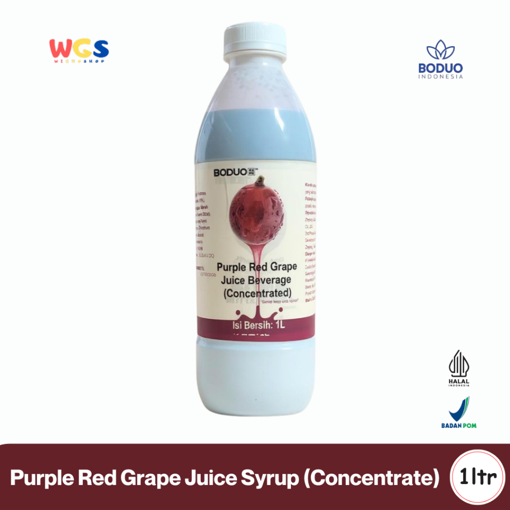 

BODUO Purple Red Grape Juice Syrup 1L - Sirup Anggur Merah Ungu Pekat untuk Minuman Segar
