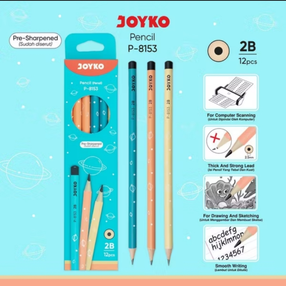 

Joyko Pencil 2B Pensil P-8153 1 Box 12 Pcs