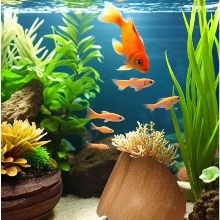 Rumah Ikan Hias Aquarium / Rumah Ikan Kecil / Rumah Anak Ikan Cichlid / Cave Anak Ikan/ Gentong / Pe