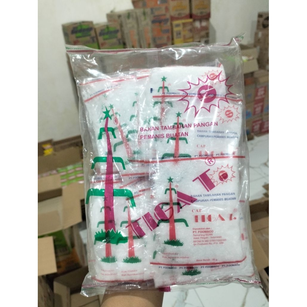 

( 1 PACK ) PEMANIS BUATAN CAP 3T 1 PAK ISI 20PCS @25g / PEMANIS BUATAN SARI TEBU