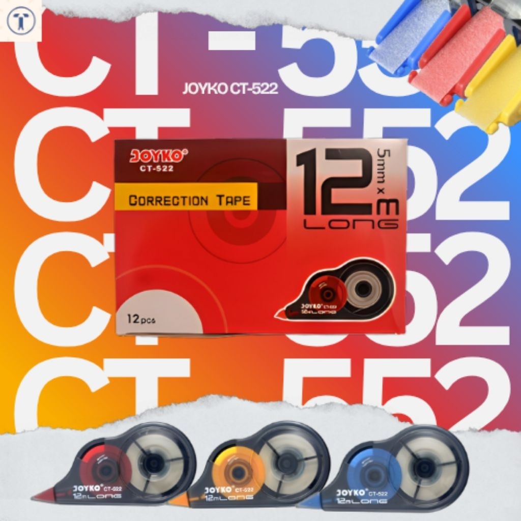 

Correction tape / Tipex kertas Joyko CT-522 12M "PACK