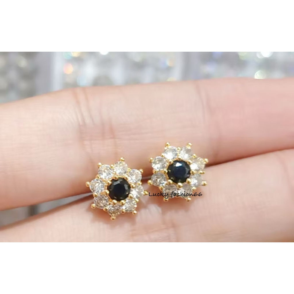 Anting permata hitam titanium new5