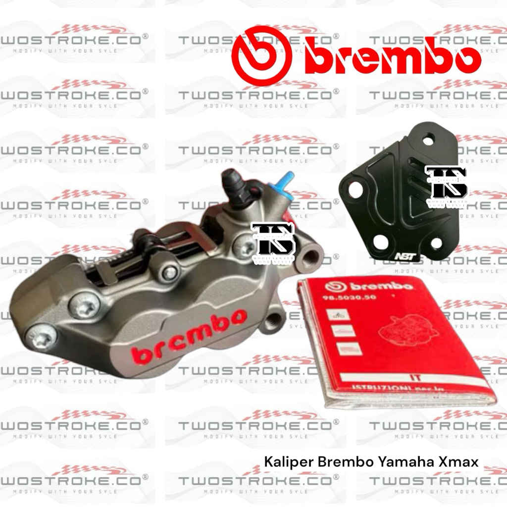 Kaliper 4 Piston Brembo Yamaha Xmax Posisi Depan Disc 300 Mm Set Bracket Kaliper // Kaliper P4 Bremb