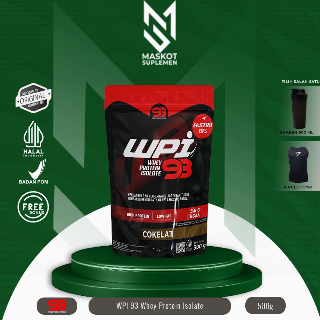 93 Performance WPI 93Whey Protein Isolate 90 wpi 93 wpi90 susu diet 1000gr coklat