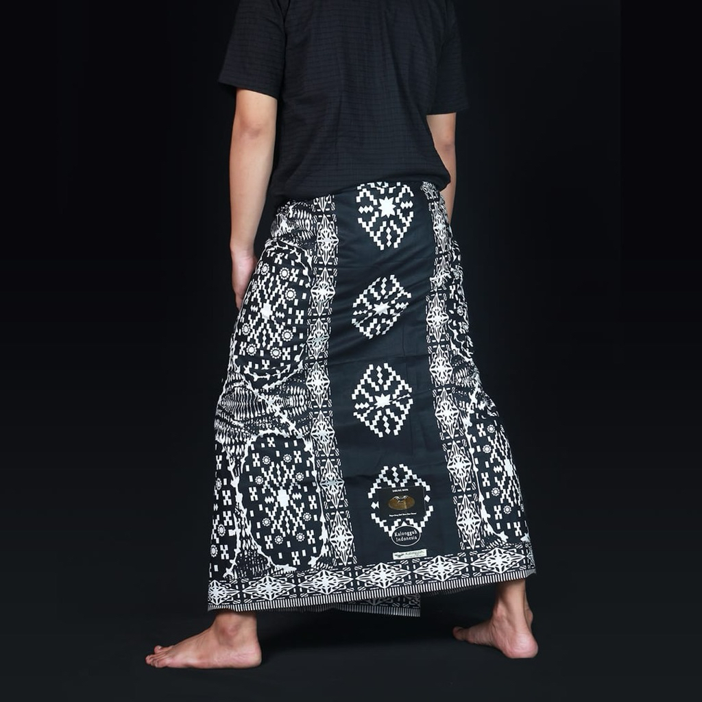 Batik kalongguh - sarung kalongguh santri PSD kombinasi putih & hitam