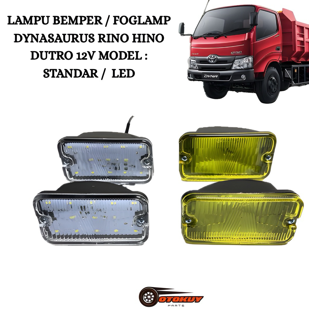 Lampu Bemper Lampu Foglamp Dynasaurus Rino Hino Dutro 12V pilihan type, Standar / Led