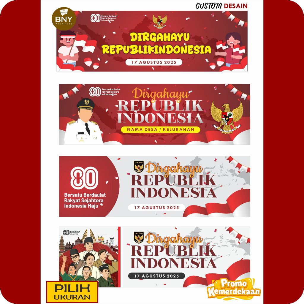 BANNER 17 AN SPANDUK KEMERDEKAAN CUSTOM DESAIN MMT AGUSTUSAN MURAH
