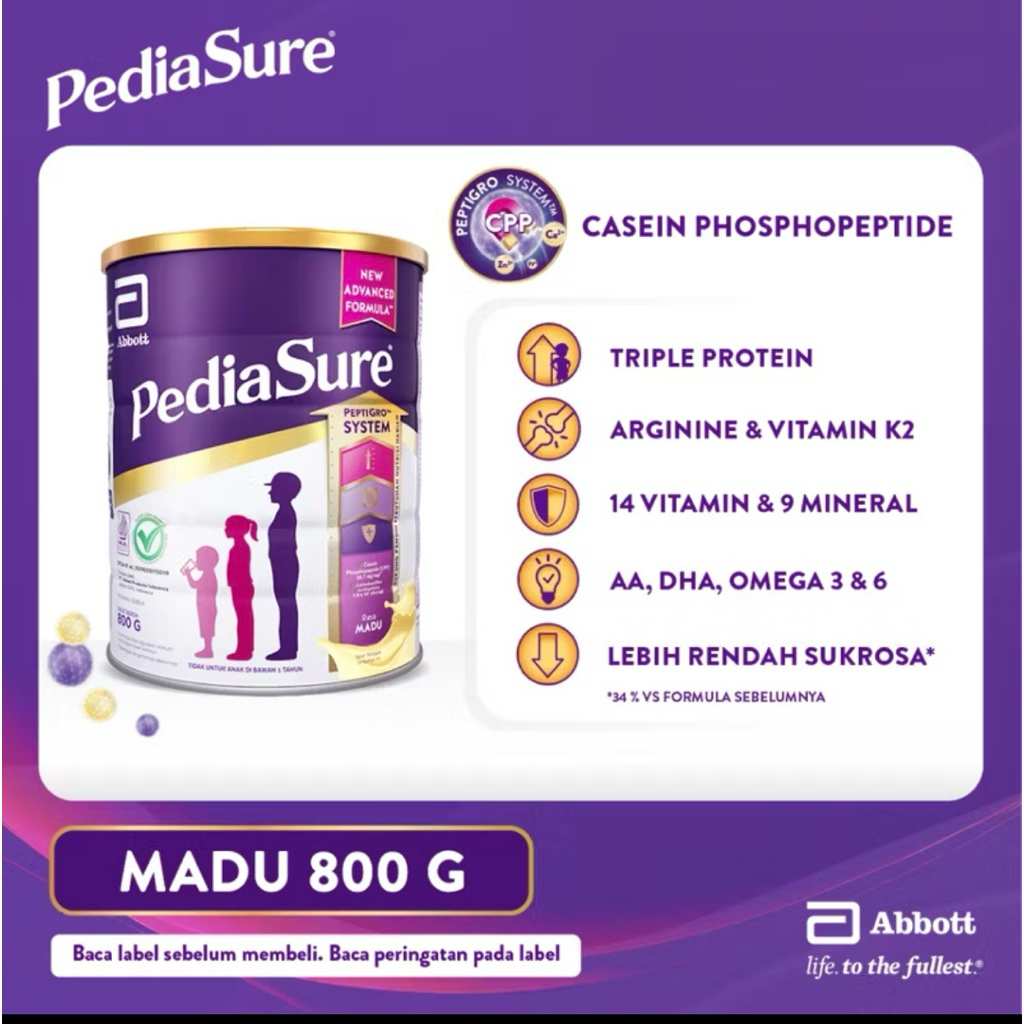 

PEDIASURE MADU 800GR SUSU PERTUMBUHAN ANAK 1-10 TAHUN