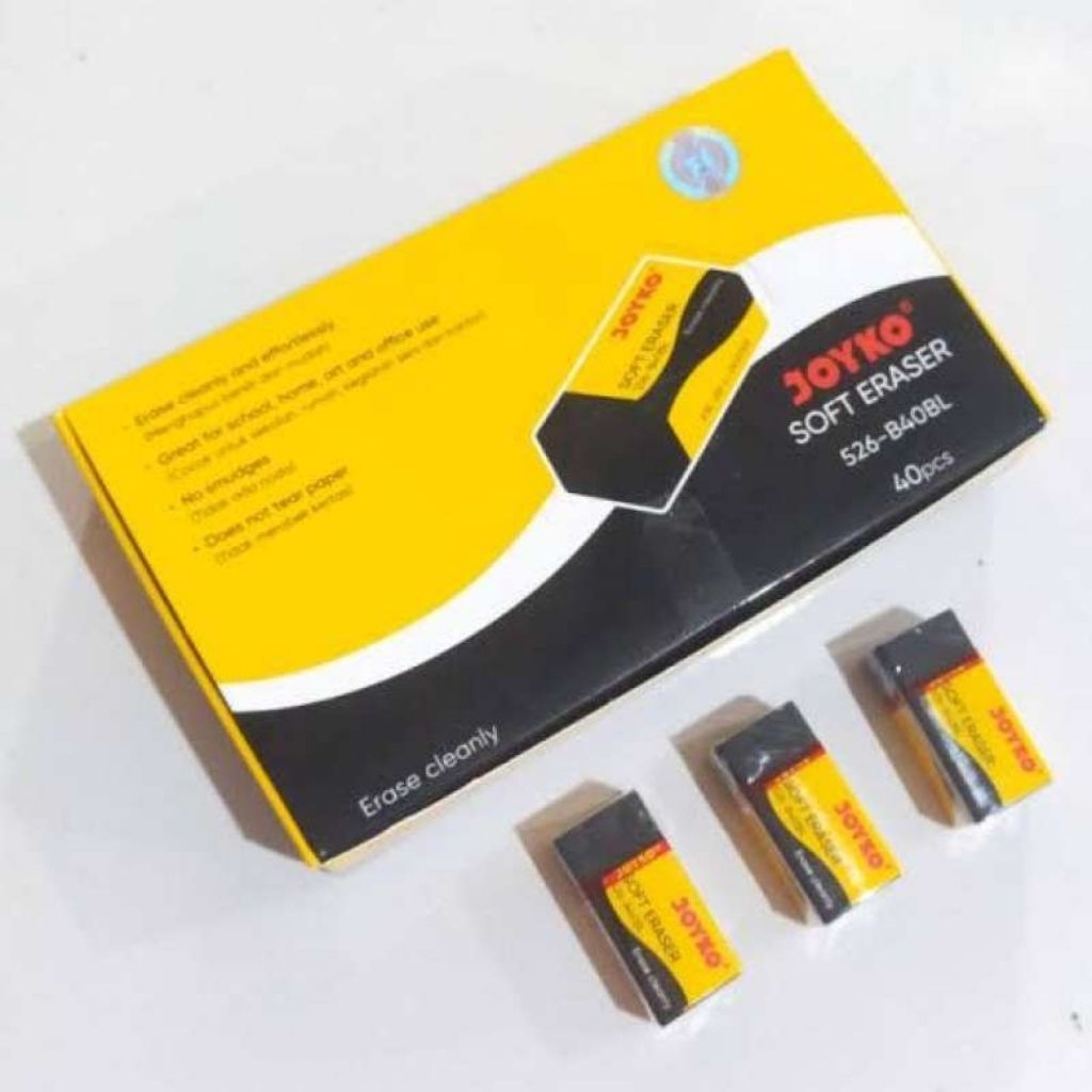 

Penghapus pensil Joyko, model 526-B40BL satu pak isi 40pcs