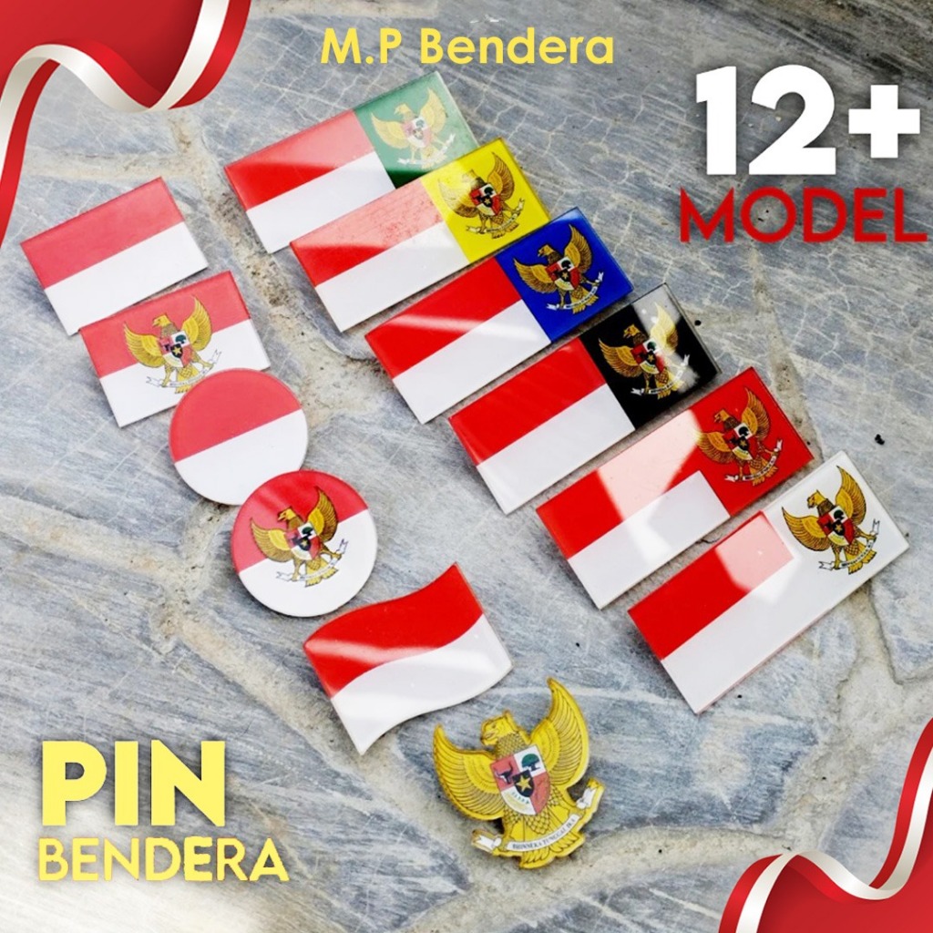 Pin Bendera Merah Putih - Pin Bros Garuda - Pin Bendera Kemerdekaan