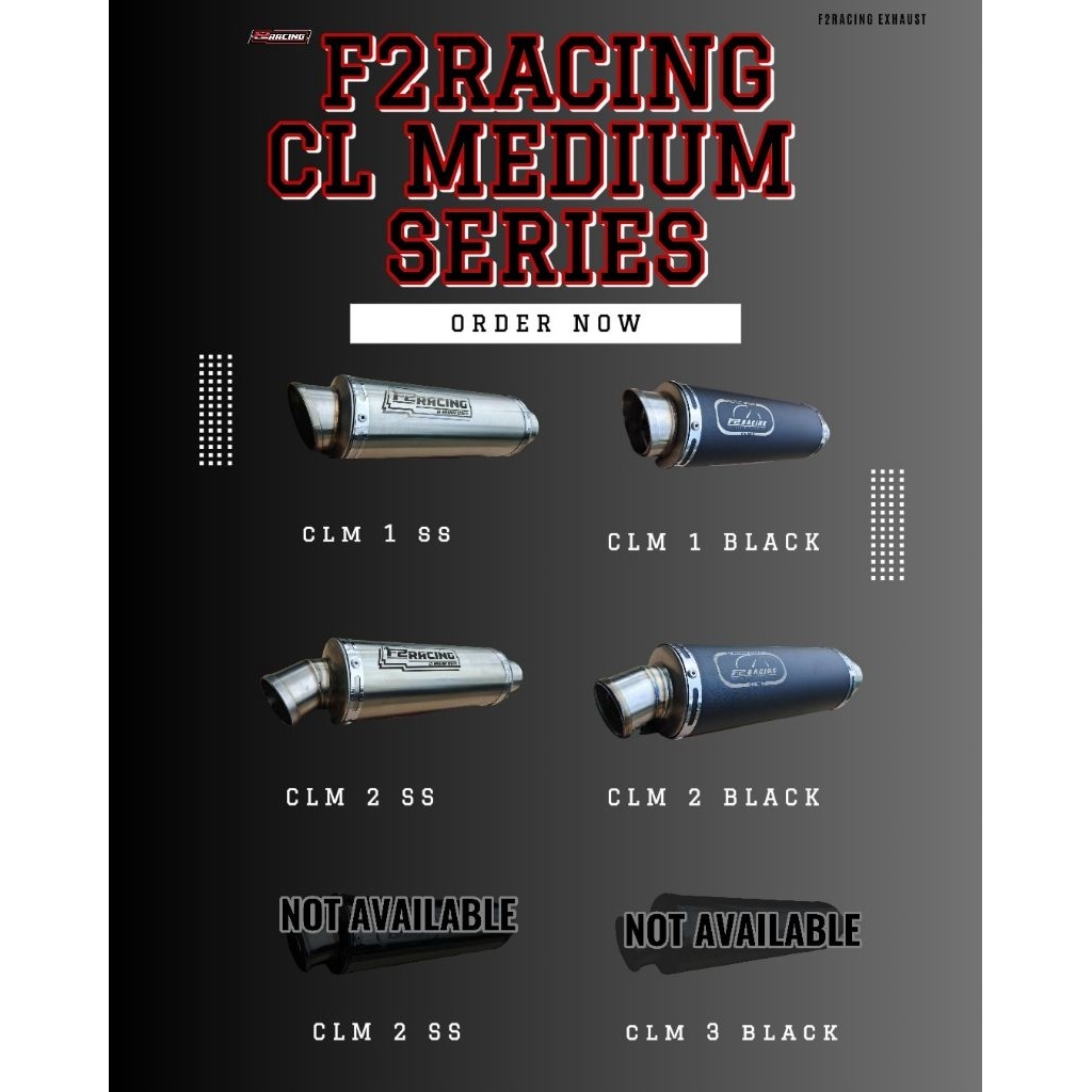 Knalpot Racing F2RACING CL MEDIUM Series untuk HONDA CBR250RR Fullset dengan Header Stainless