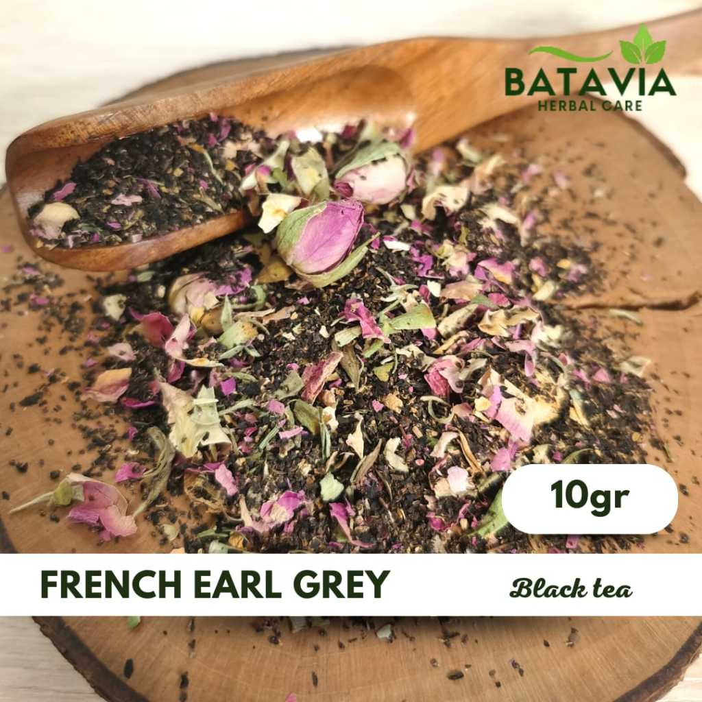 

French Earl Grey Tea Organic Teh Hitam Bergamot Rose Black Tea Premium 10gr