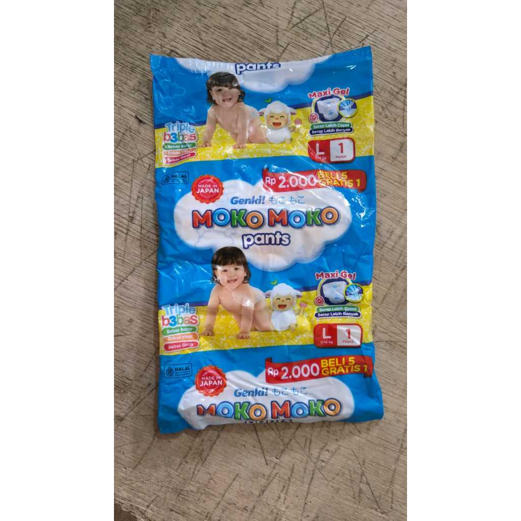 Genki Moko Moko Pants 1 PCS SACHET UKURAN L TIDAK ADA FREE YA