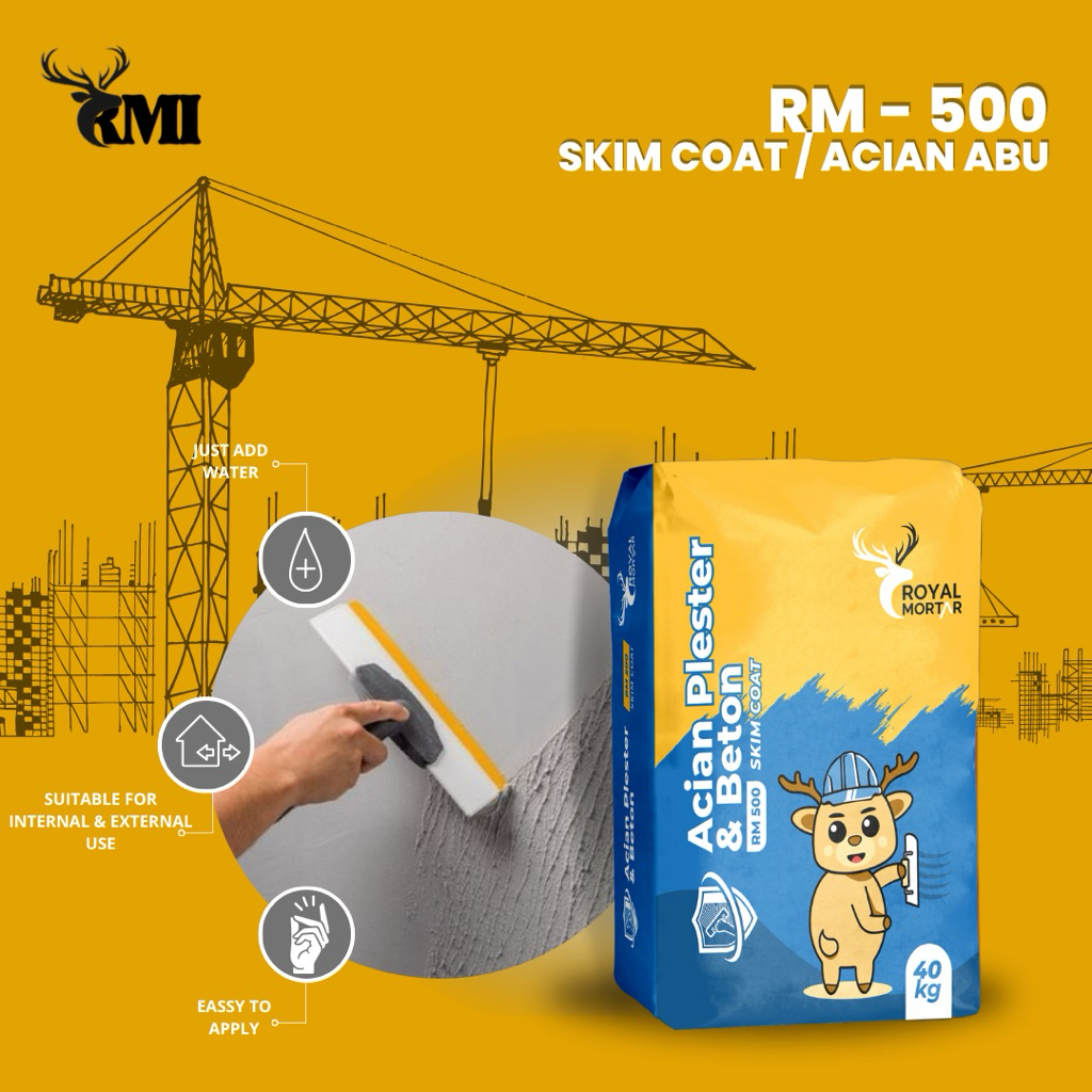 Semen Instan | Acian Plester & Beton | Acian abu | RM-500 Royal Mortar