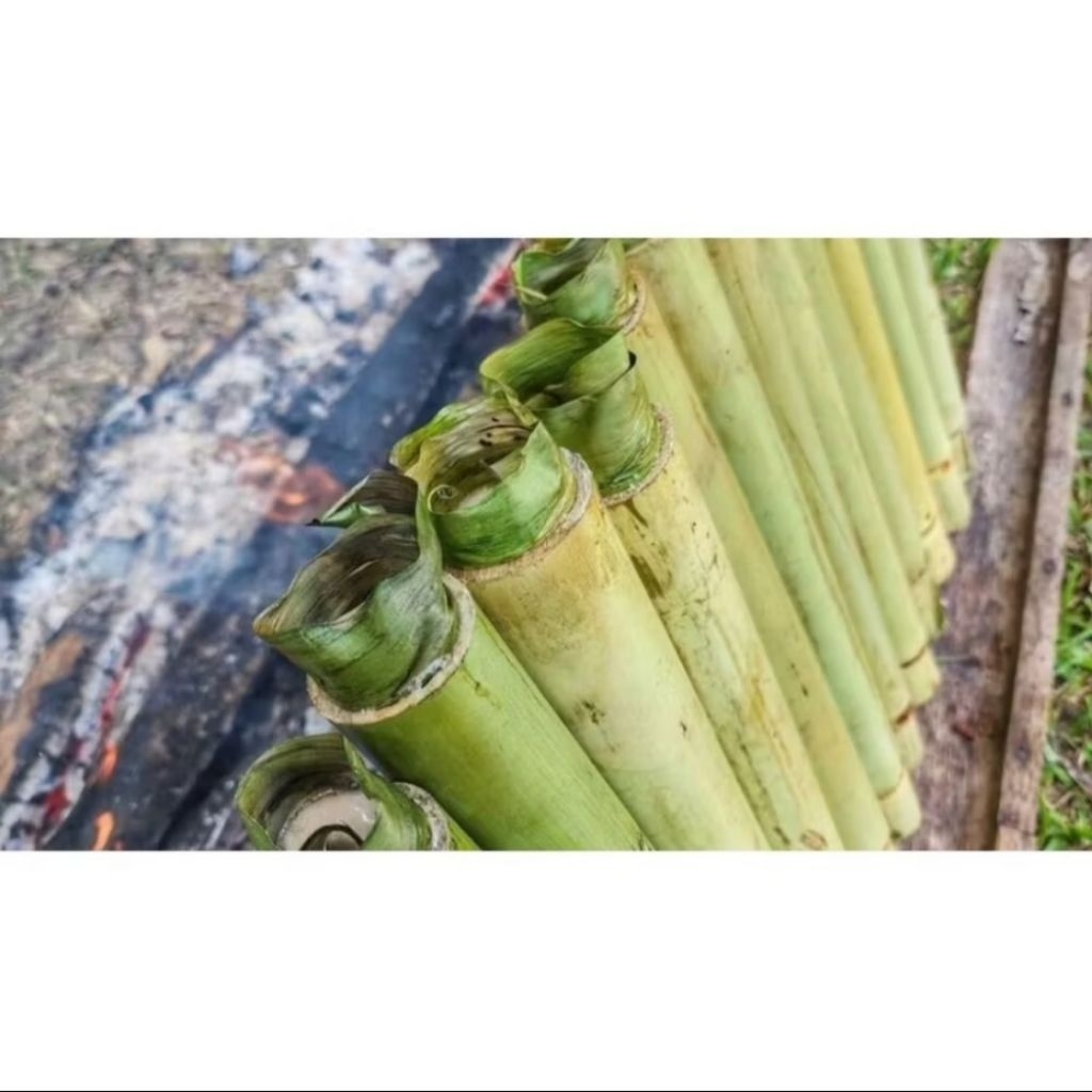 Bambu nasi lemang bakar/bulu nasi/nasi lemang/malamang free daun pembungkus