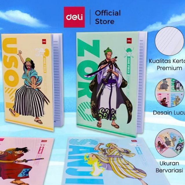 

BUKU TULIS DELI BOXY ONE PIECE /10BUKU/42 LEMBAR