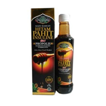 

Madu Ramuan Hitam Pahit Insuline Propolis Sambiloto Darusyifa 470 gram