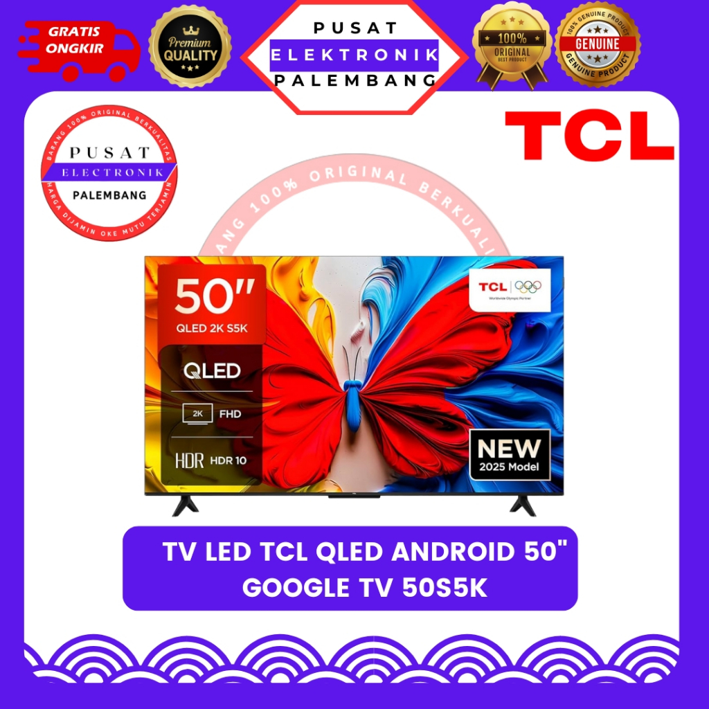 TV ANDROID DIGITAL UHD OLED 50 INCH TCL 50S5K ANDROID 50" PALEMBANG