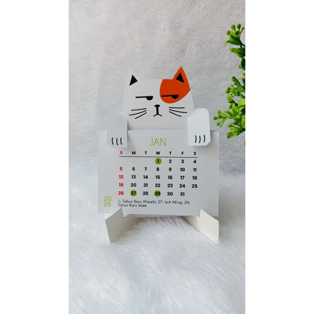 

Kalender duduk /meja Kucing Estetik 2025/2026