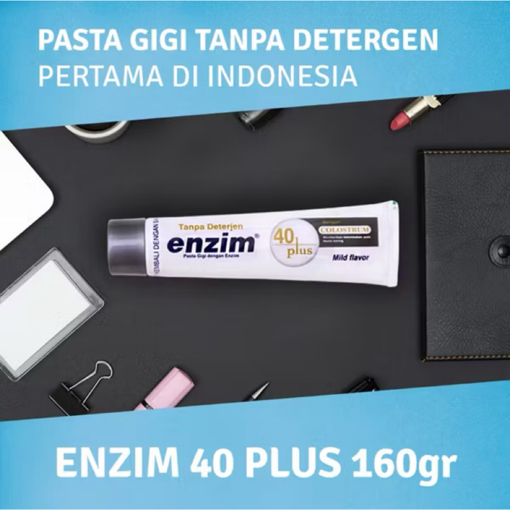 Enzim 40 Plus 160gr – Pasta Gigi Tanpa Deterjen untuk Gigi & Gusi Sensitif