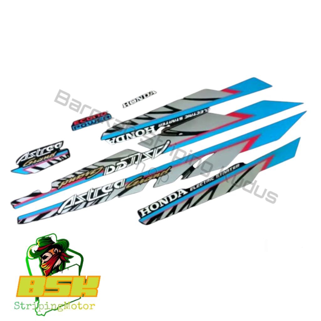 Striping Grand 1993 Standart | stiker bodi motorastrea grand bulus 93 biru silver