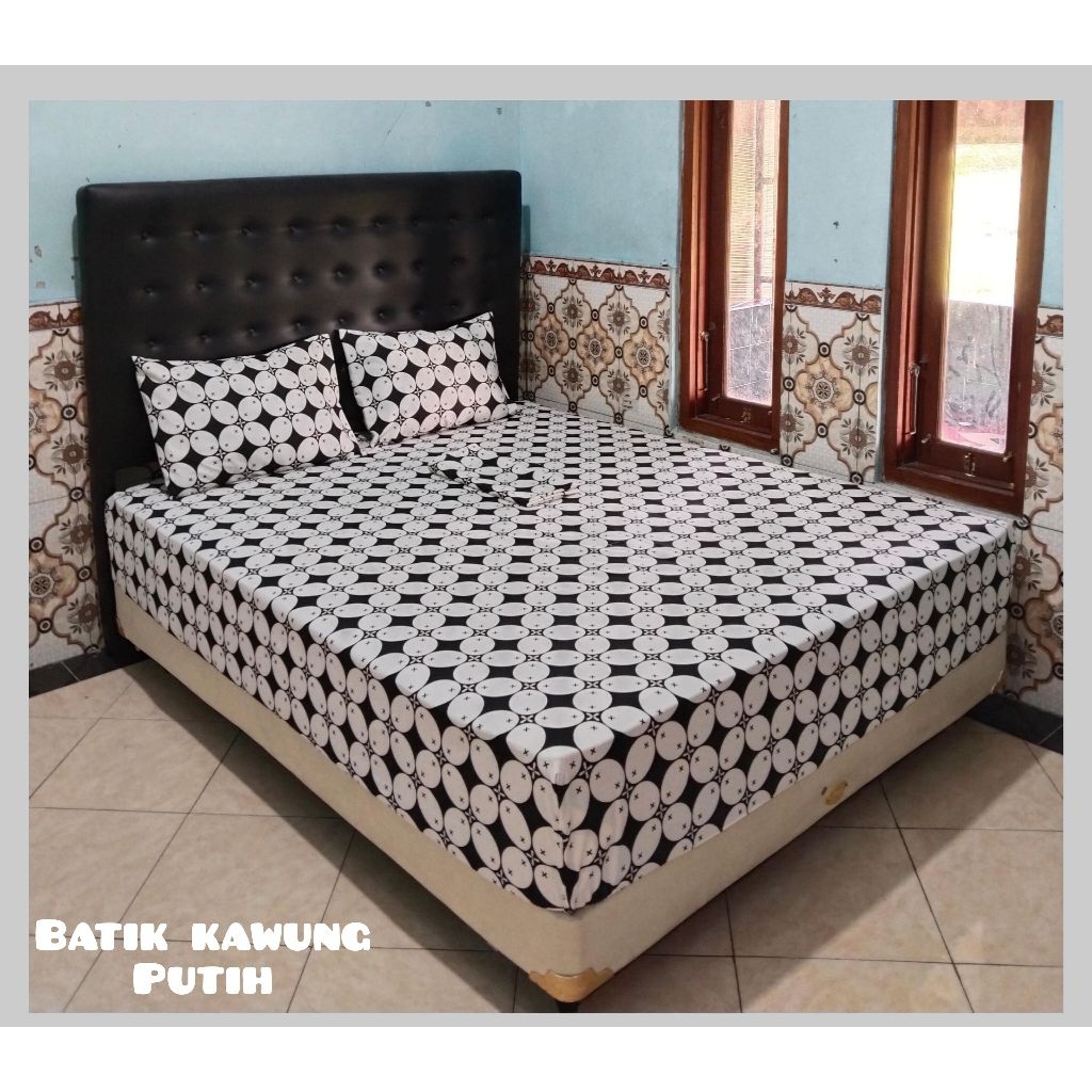 Bed Cover Set Sprei Motif Batik Kawung / Sprei Rumbai