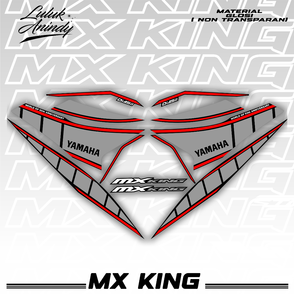 STRIPING MX KING custom motif 60 th yamaha hitam grey