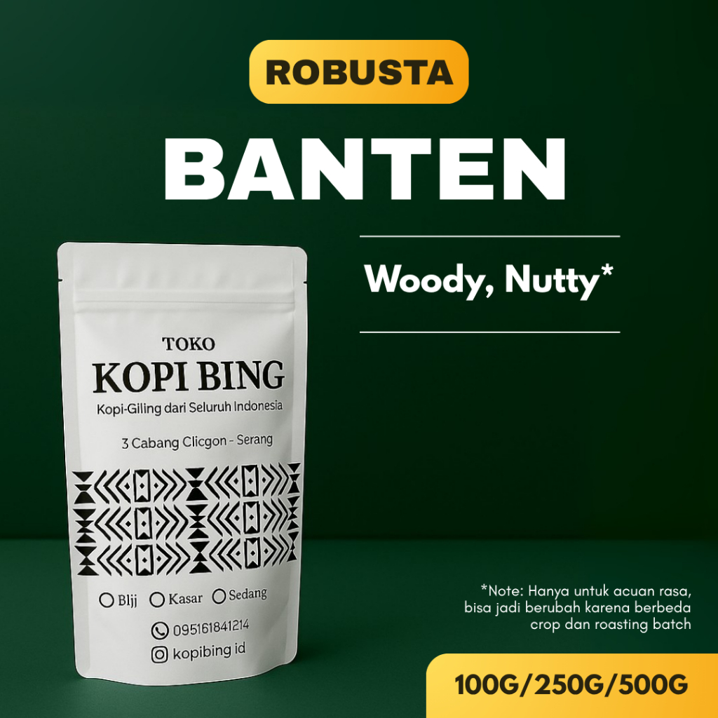 

Kopi Bing Kopi Robusta Banten. Kopi Bubuk Premium 250 gr