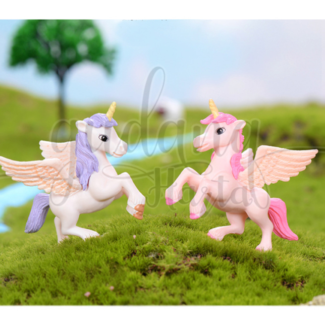 

[Grosir] - Pajangan Bentuk Unicorn Miniatur Model Kuda Poni Topper Kue Hiasan Gift GH 503912