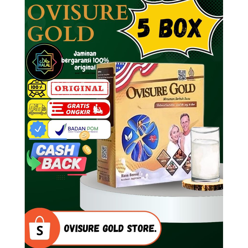 

5-BOX OVISURE GOLD MILK SUSU UNTUK KESEHATAN TULANG DAN SENDI YANG SEHAT AMPUH BPOM IMPOR USA