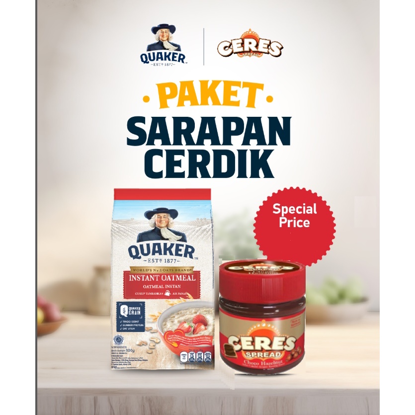 

Havermut Quaker Oat Instant & Quick Cook Makanan Nutrisi Sehat [800gr]