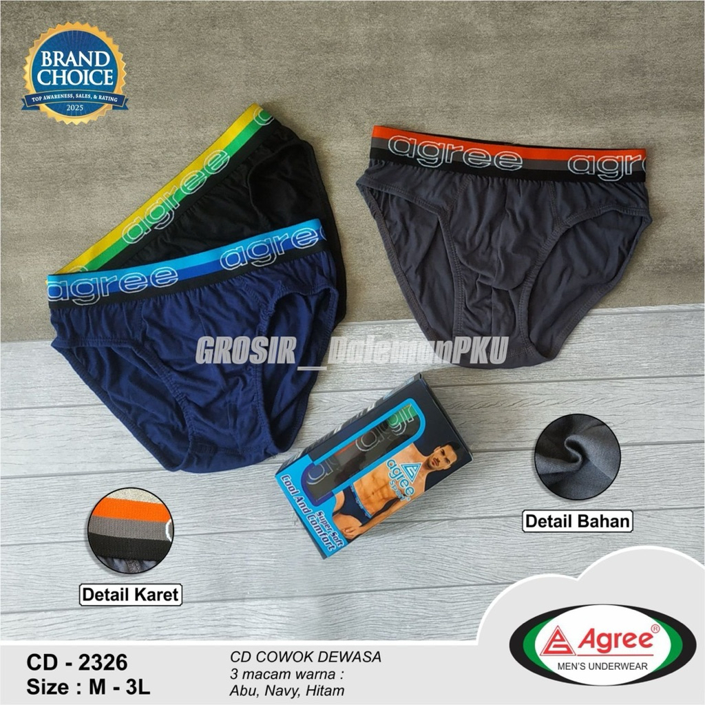 Agree Celana Dalam Pria Dewasa CD Agree 2326 CD Murah Grosir (1 Box Isi 3 Pcs)