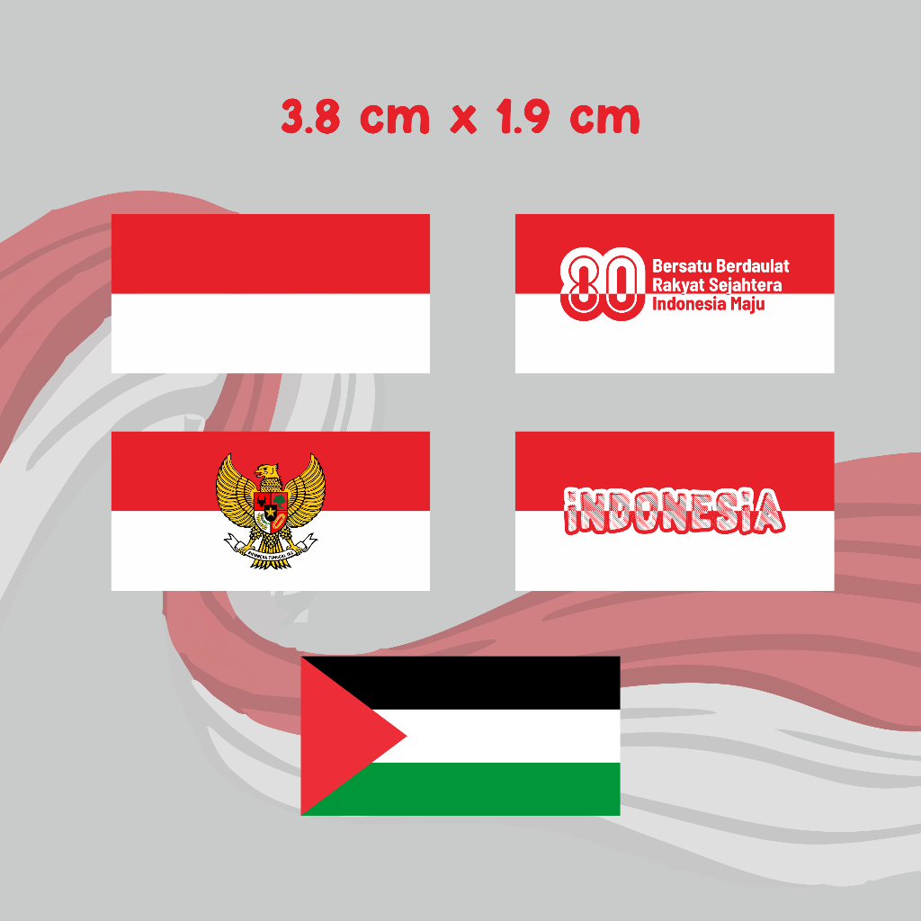 

Sticker Kecil Pipi Bendera Indonesia 1 pcs TERMURAH / Stiker Pipi Merah Putih / Stiker Tempel Pipi