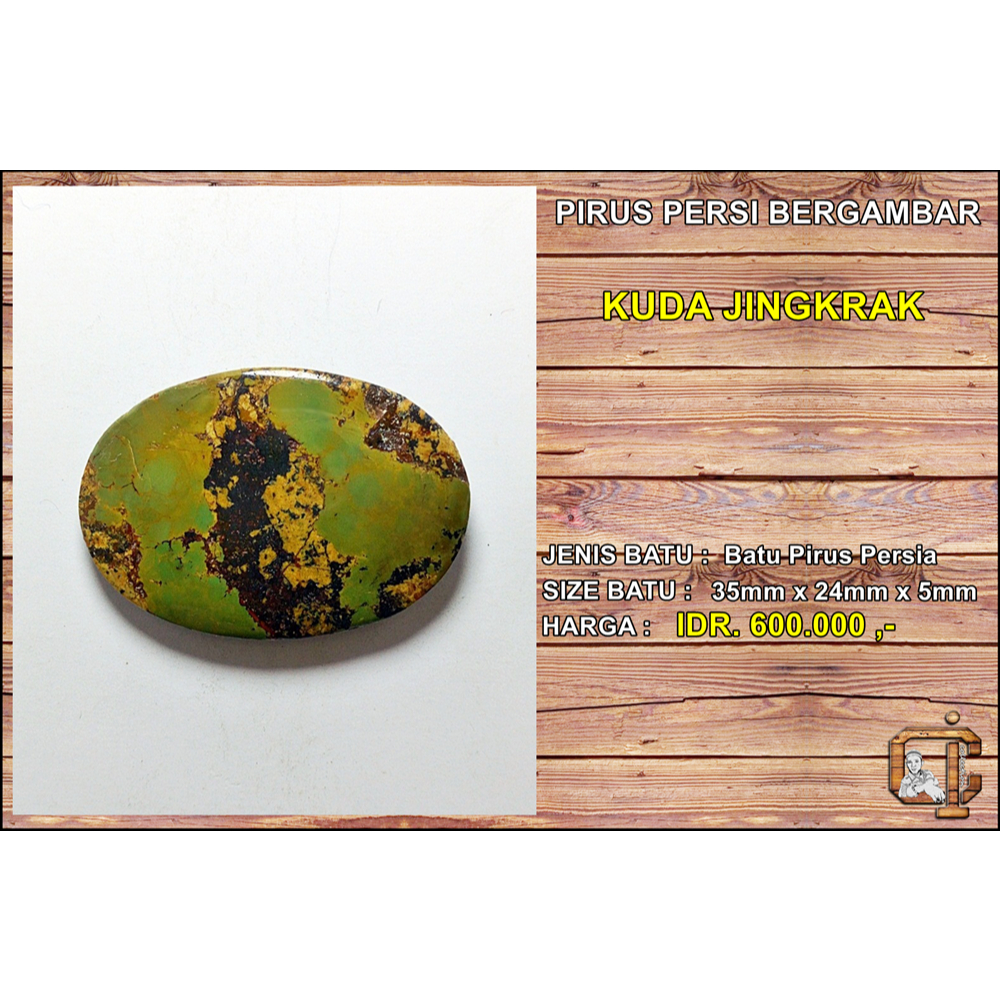 Batu pirus persia kuno bergambar Kuda Jingkrak asli alami antik langka.