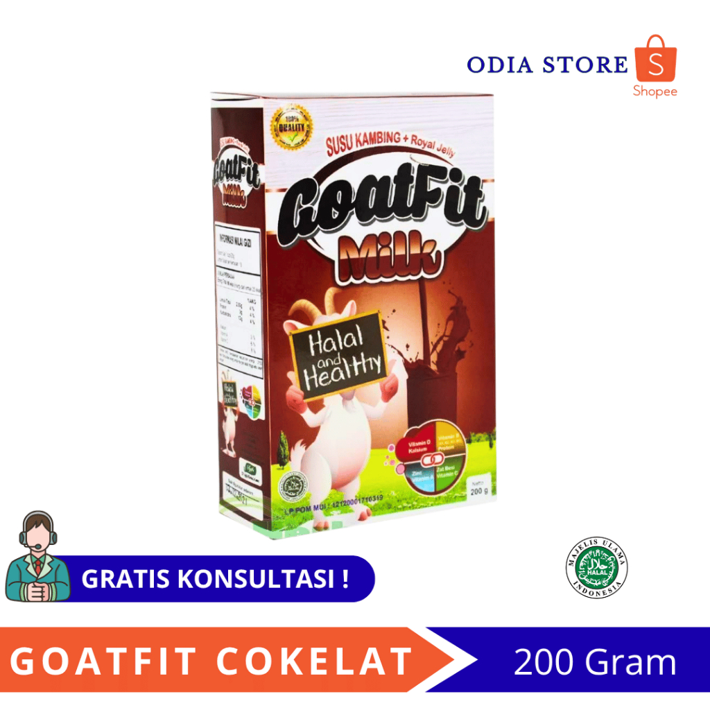 

GOATFIT MILK COKLAT 200GR Susu Kambing Etawa Cocok untuk Anak Dewasa dan Lansia