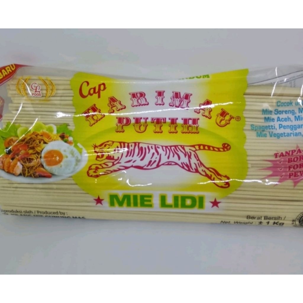 

MIE LIDI PUTIH MEDAN /MIE GOMAK MEDAN CAP GL HARIMAU 1KG
