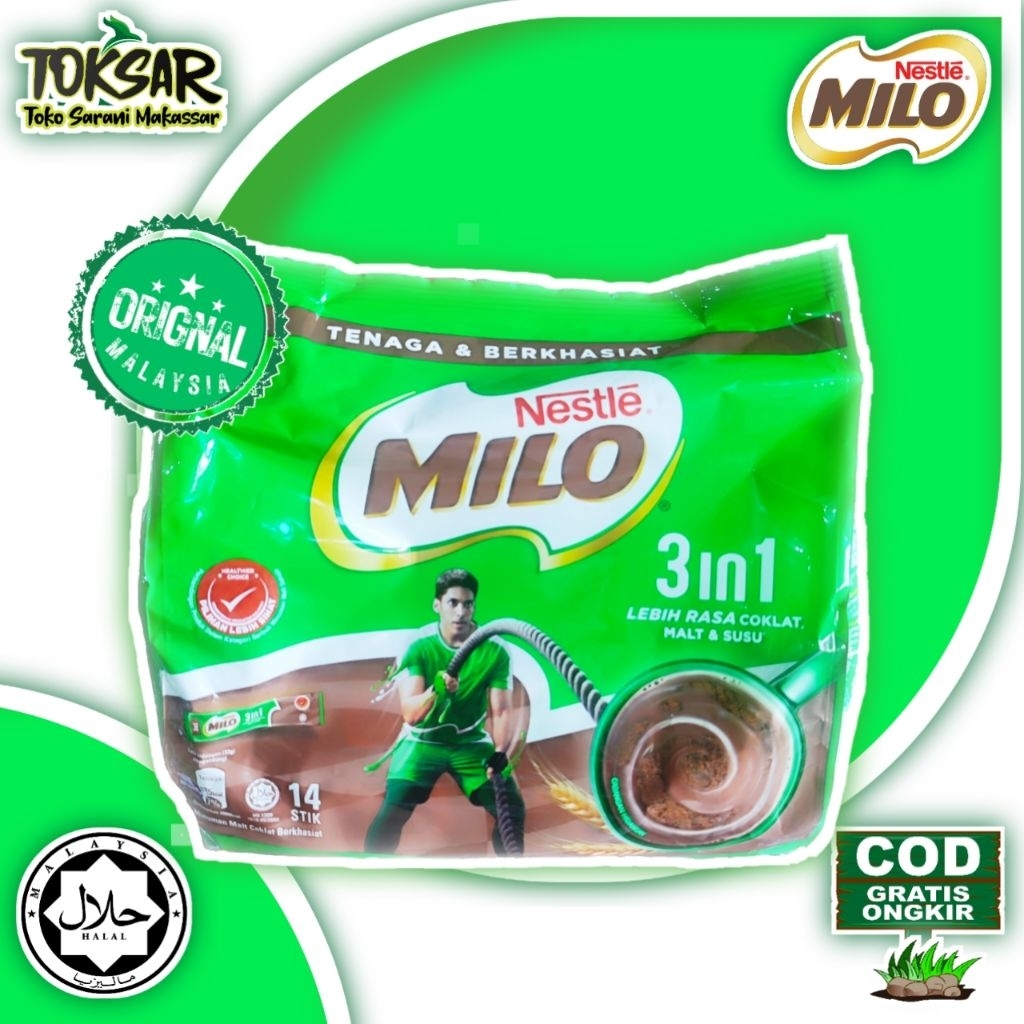 

Milo 3 In 1 Stick Promo Original Malay Isi 14 Stick (Free Packing Kardus)