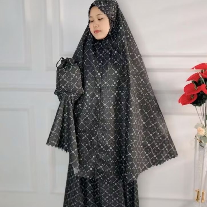 Clarisa Mukena Traveling Series Dewasa Resleting 2 in 1 dengan Laser Cut Bahan Katun Motif Laser Cut