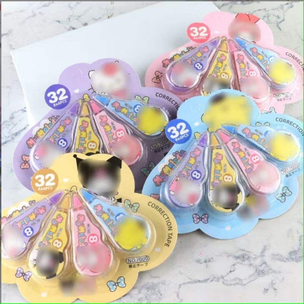 

Ready Tipe X Pita / Penghapus Pulpen Roll Correction Tape / Tipex Set 4pcs