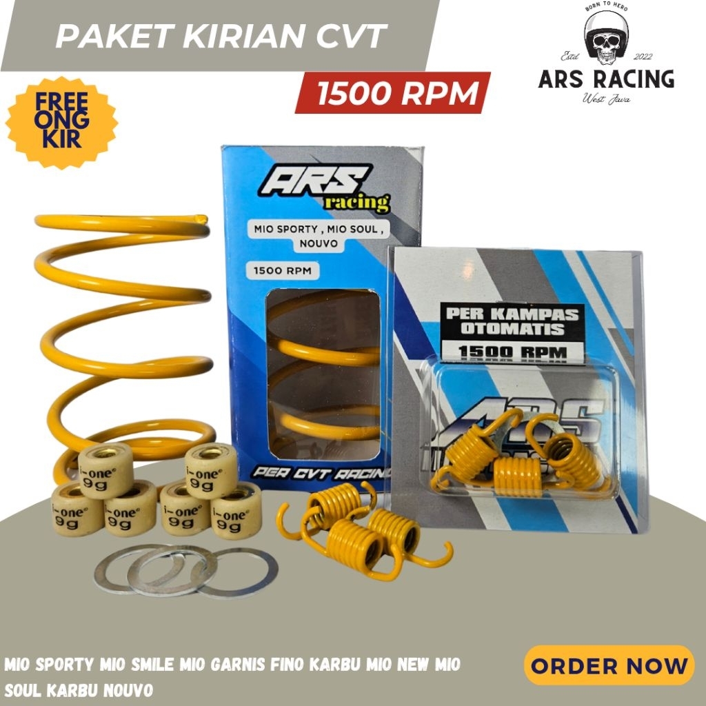 PAKET FULL UPGRADE CVT MIO MIO SPORTY MIO SMILE MIO GARNIS NOUVO 1500 RPM PER CVT RACING ROLLER DAN 