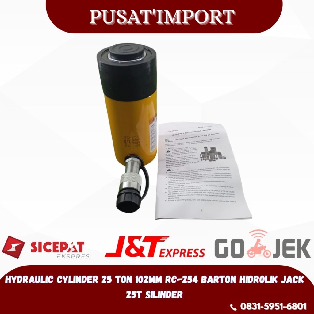 Hydraulic Cylinder 25 Ton 102mm RC-254 BARTON Hidrolik Jack 25T Silinder RC-254