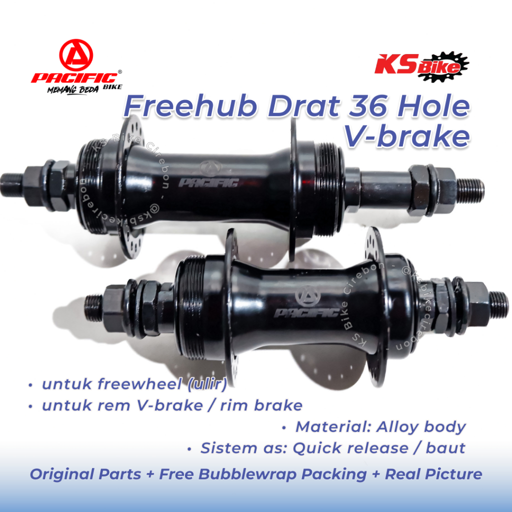 Freehub Belakang Sepeda 36 Hole V Brake Pacific – Hub Belakang Drat Threaded MTB City Bike