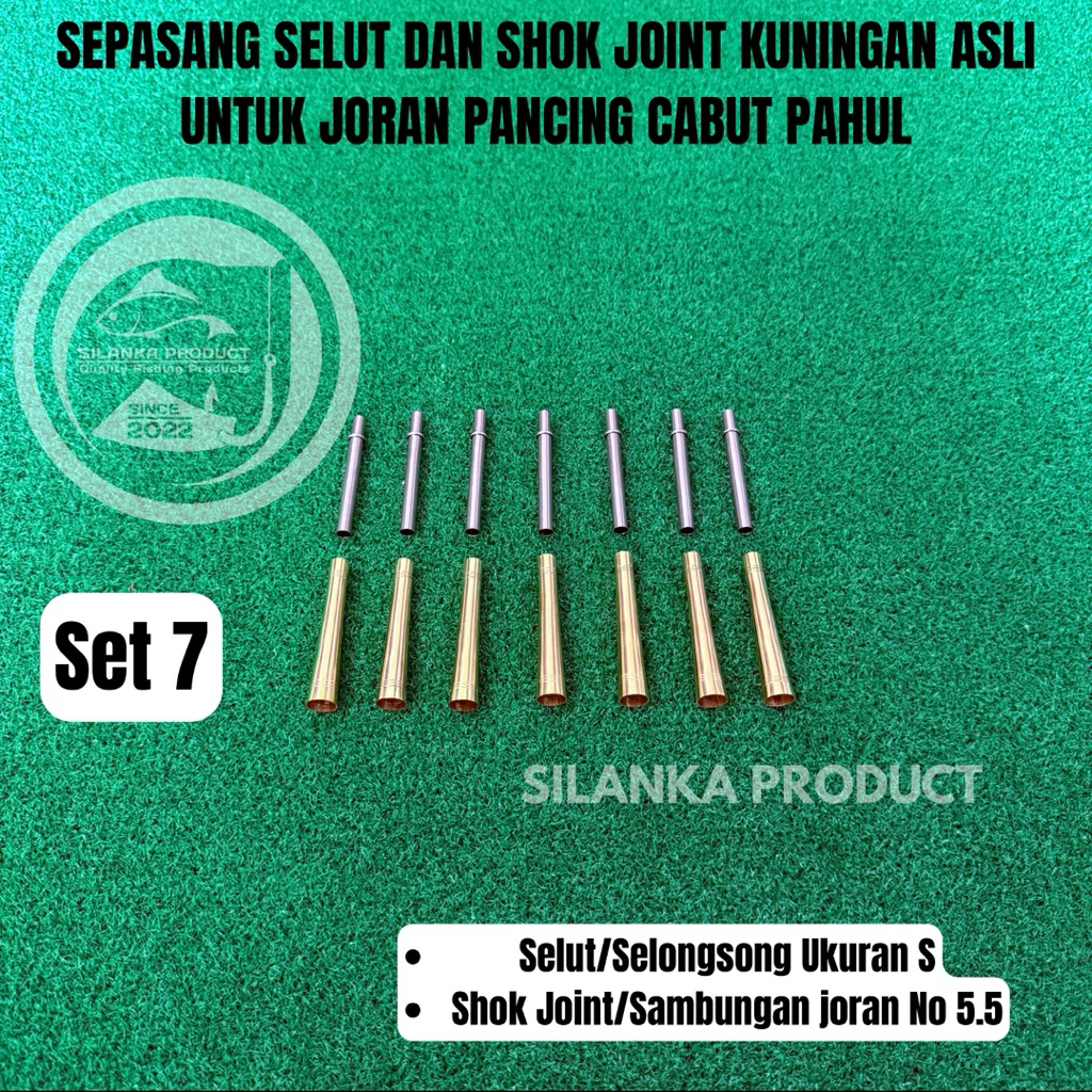 Sepasang Selut Kuningan Asli dan Shok Joint Steinles Untuk Joran Timbang/Cabut pahul