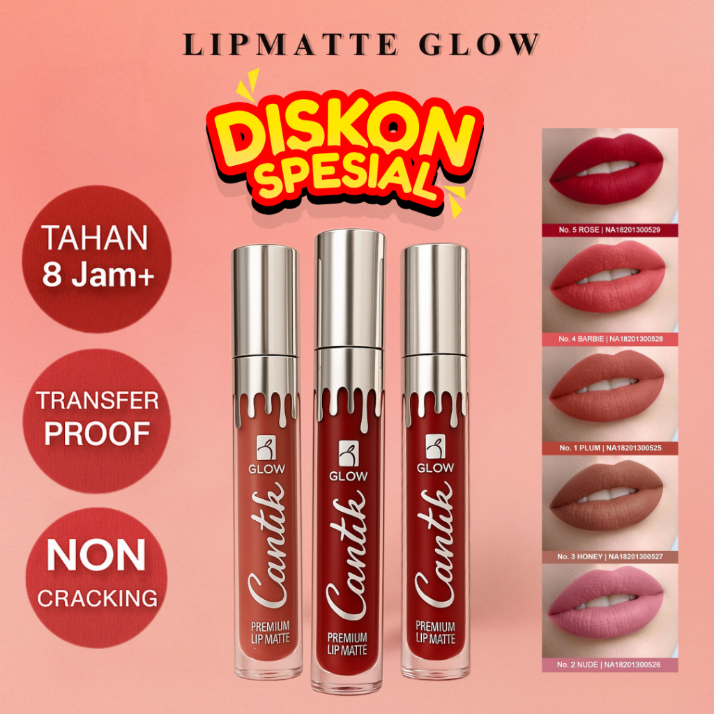 CANTIK GLOW OURCITRUS Lip matte Waterproof & Transfer Proof Long Lasting Make Up Lipstik 5 Warna