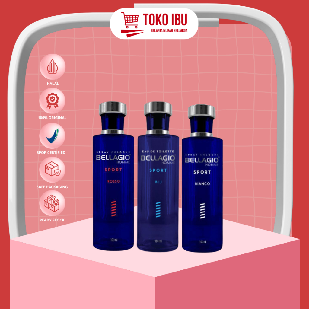BELLAGIO Homme Spray Cologne  Parfum Pria 100ml Sport Bianco| Blue| Red