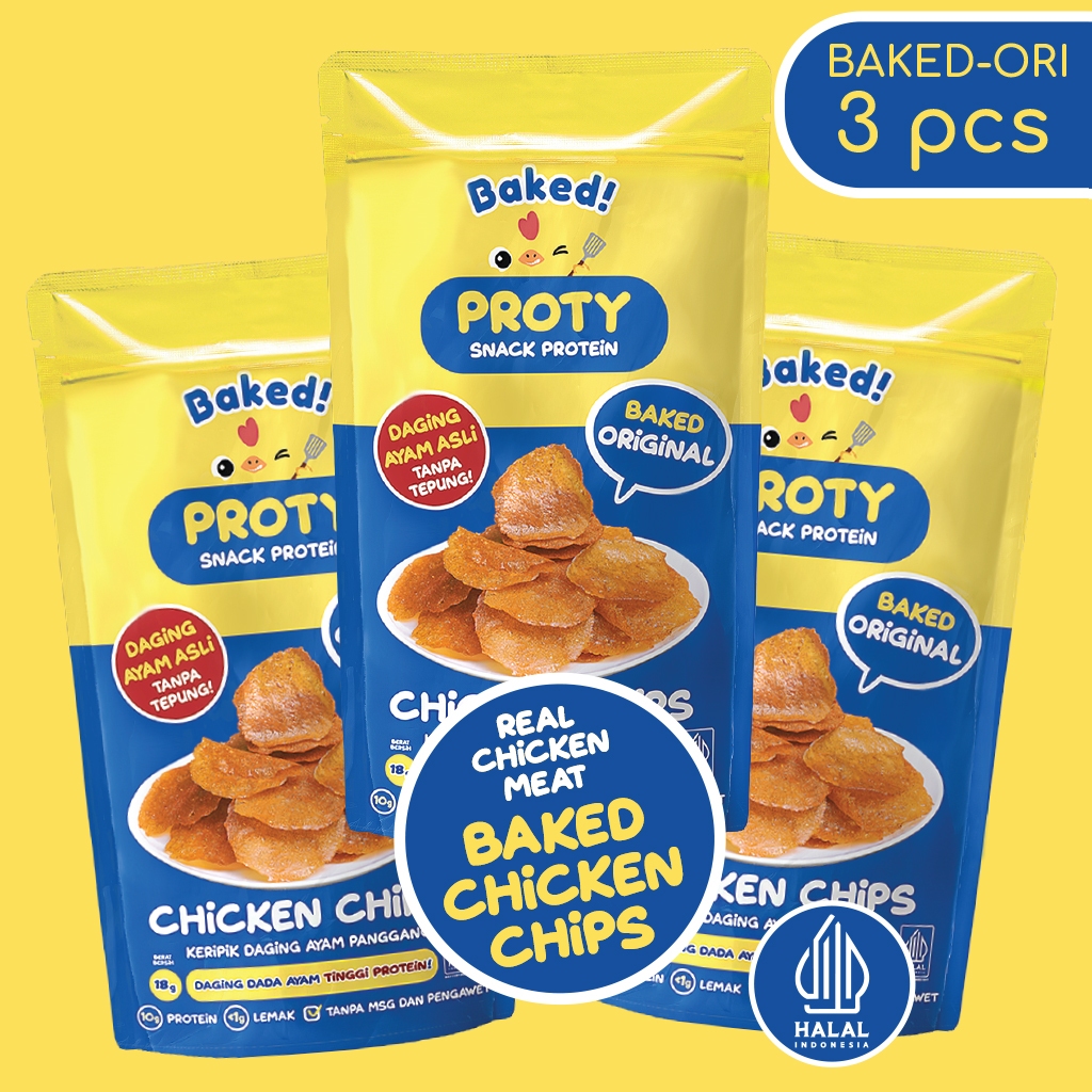 

PROTY Baked (Panggang) Snack Protein Sehat (Dewasa, Remaja, Anak, Diet, Gym) Baked Original (3 pcs)