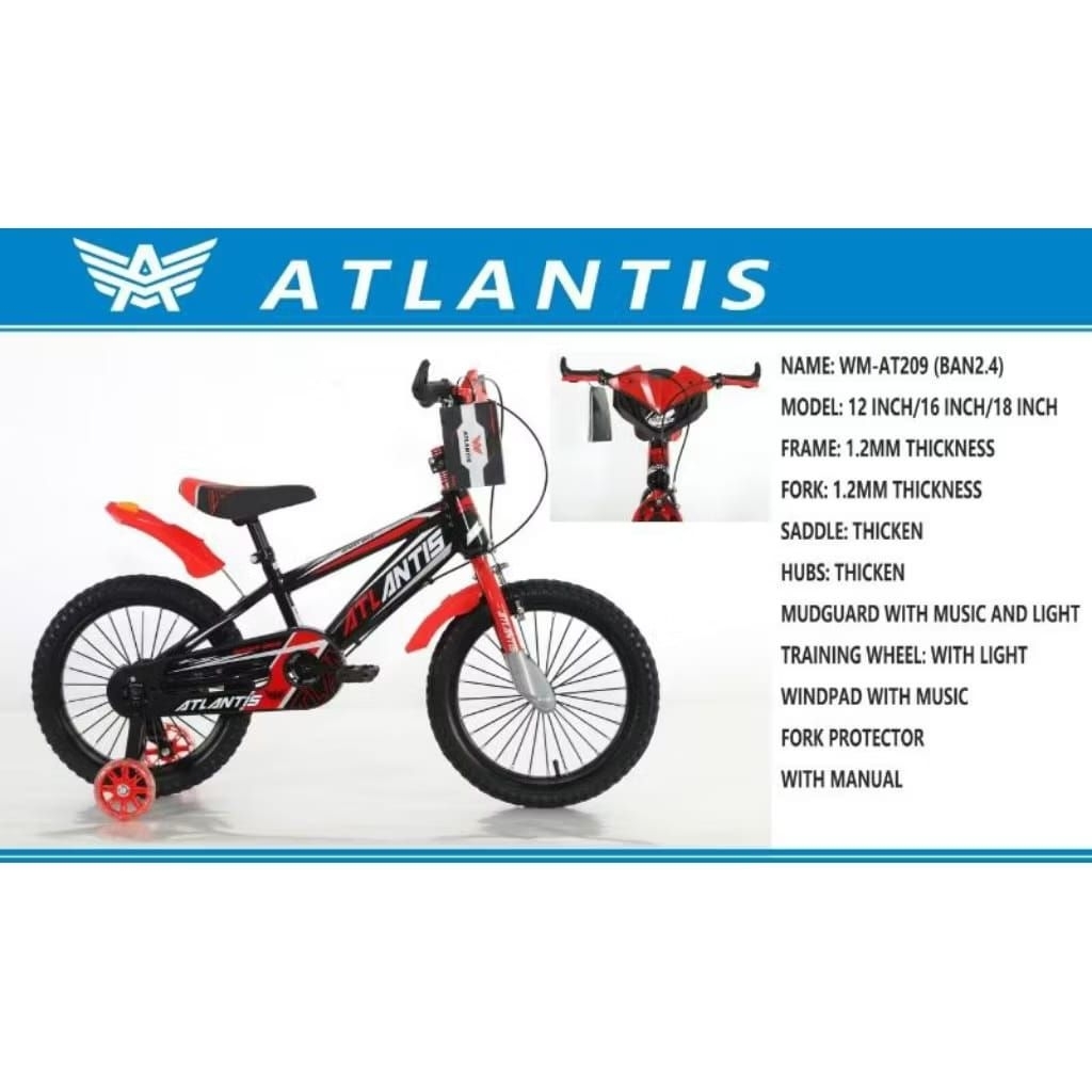 Sepeda Anak Laki Laki Mbx Ukuran 12inch Atlantis