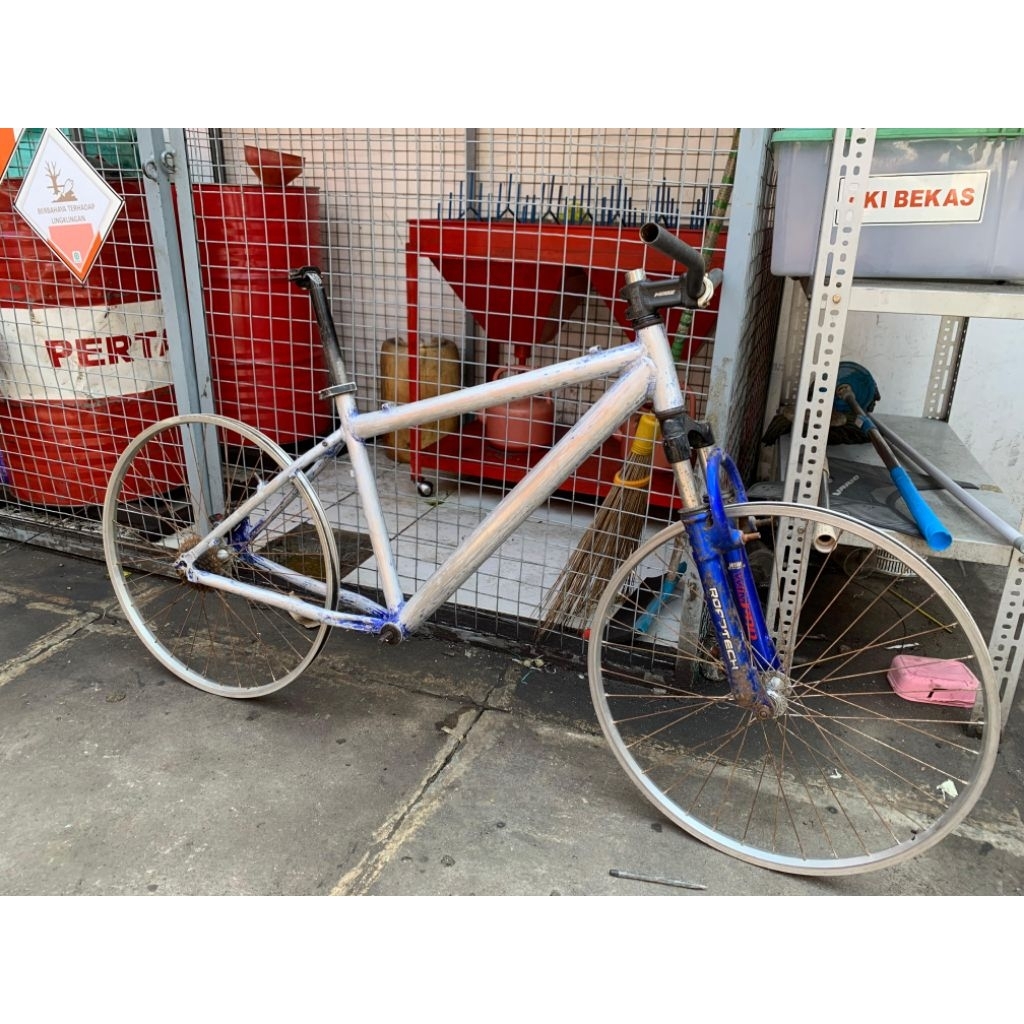 frame set sepeda MTB Alloy jadul basic wimcycle roadtech size 17 roda 26 bahan commuter bike