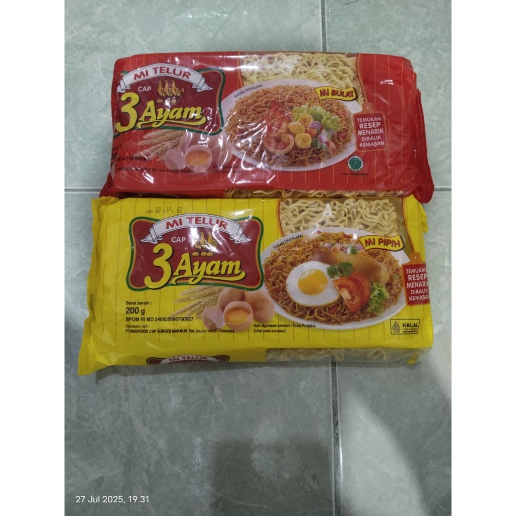 

mi telur tiga ayam mie 3 ayam mie telur 200g