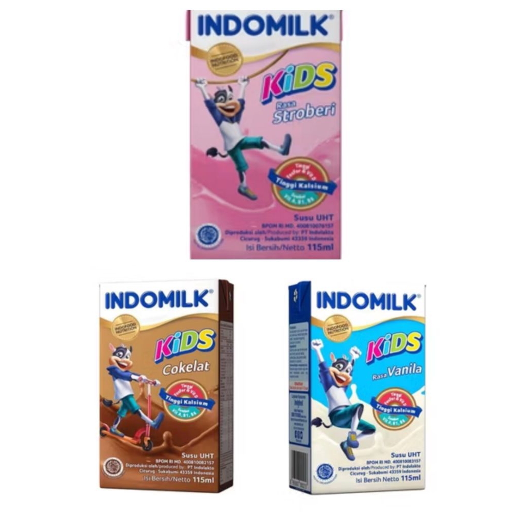 

INDOMILK KIDS COKELAT STROBERRY UHT 115 ml 1 dus isi 40 pcs